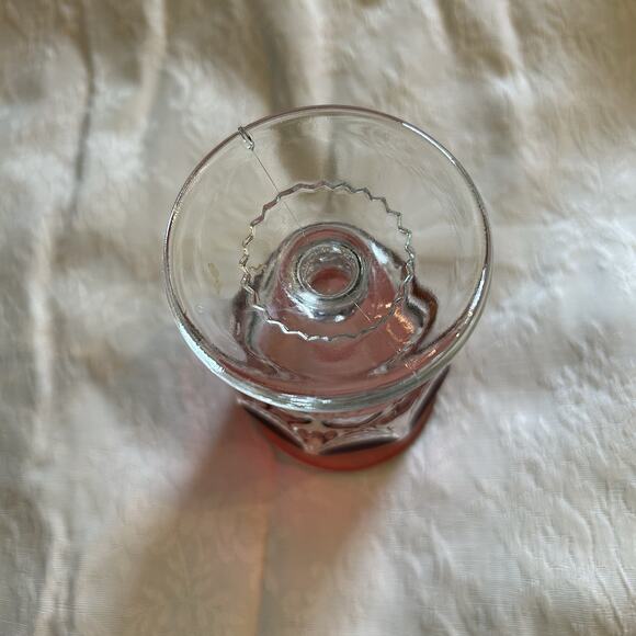 VTG TIFFIN GLASS KINGS CROWN THUMBPRINT RUBY RED FLASH STEMMED CORDIAL GLASS - Picture 3 of 3